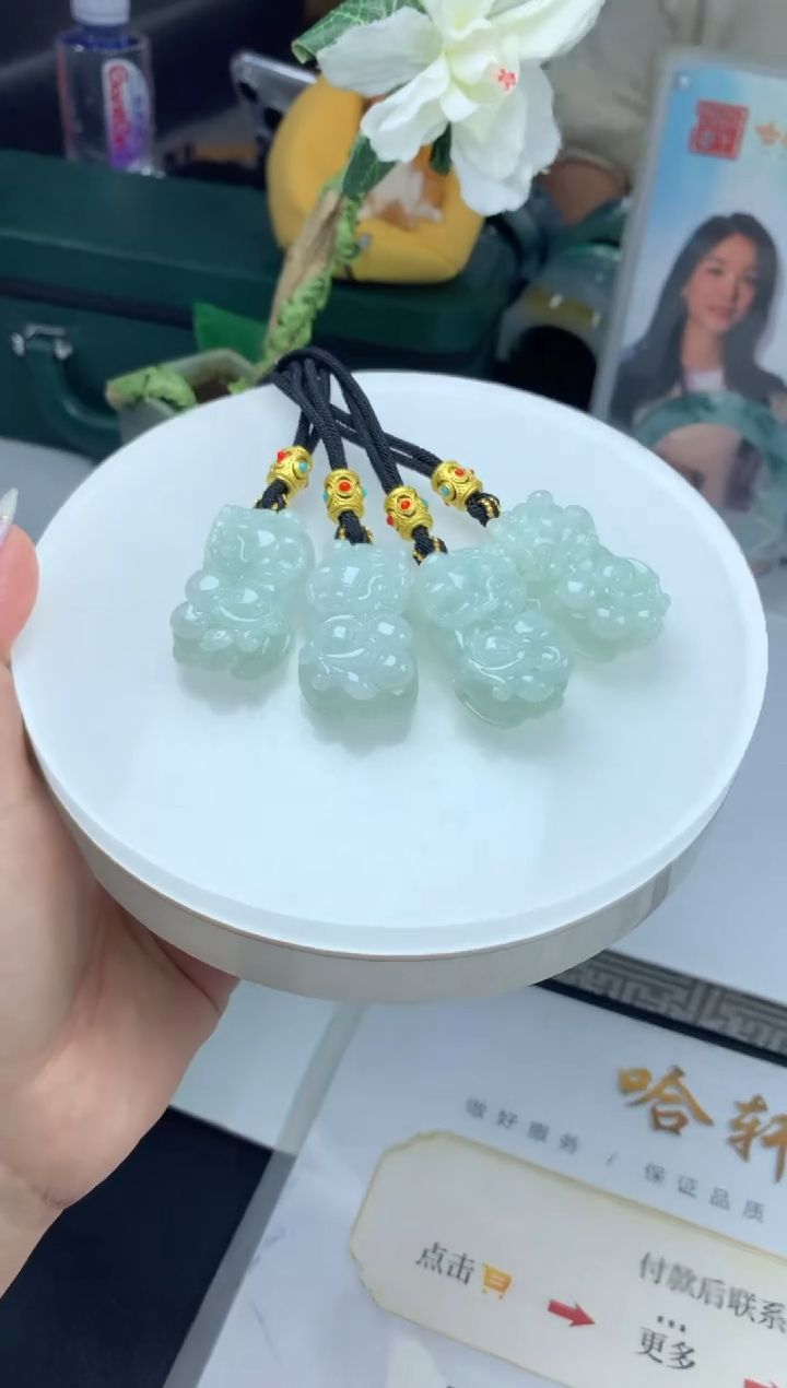 翡翠未镶嵌挂件貔貅多样性发一件