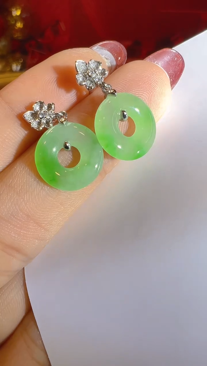 【闪购商品】翡翠耳饰18K金镶嵌多样性团购发一件