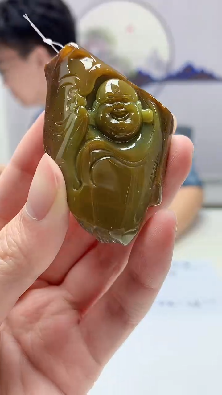 【闪购商品】定制翡翠未镶嵌4688zm-毛货挂件佛公38