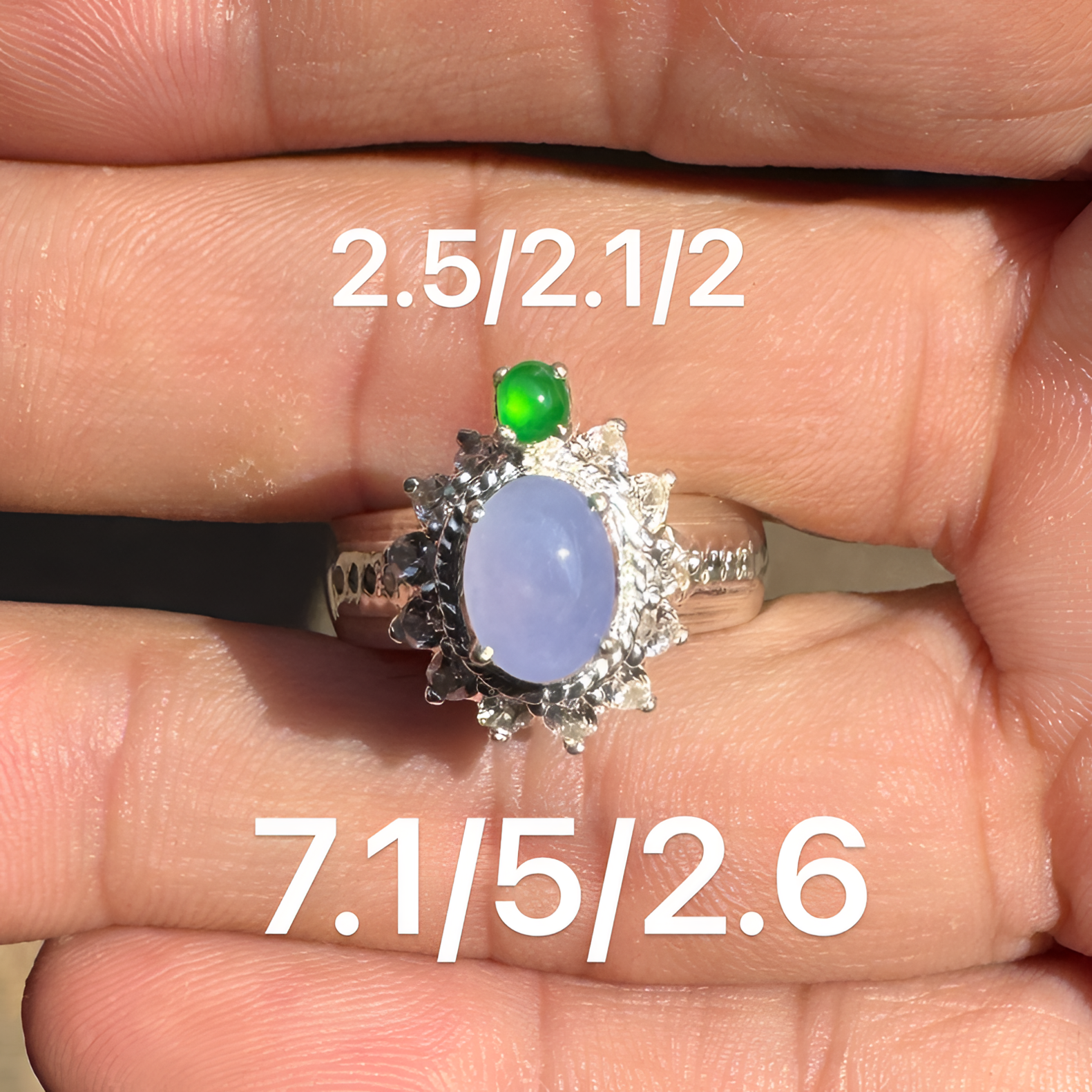 0223(小哪吒在源头)冰种翡翠紫罗兰戒面干净肉细杠味荧光足M100