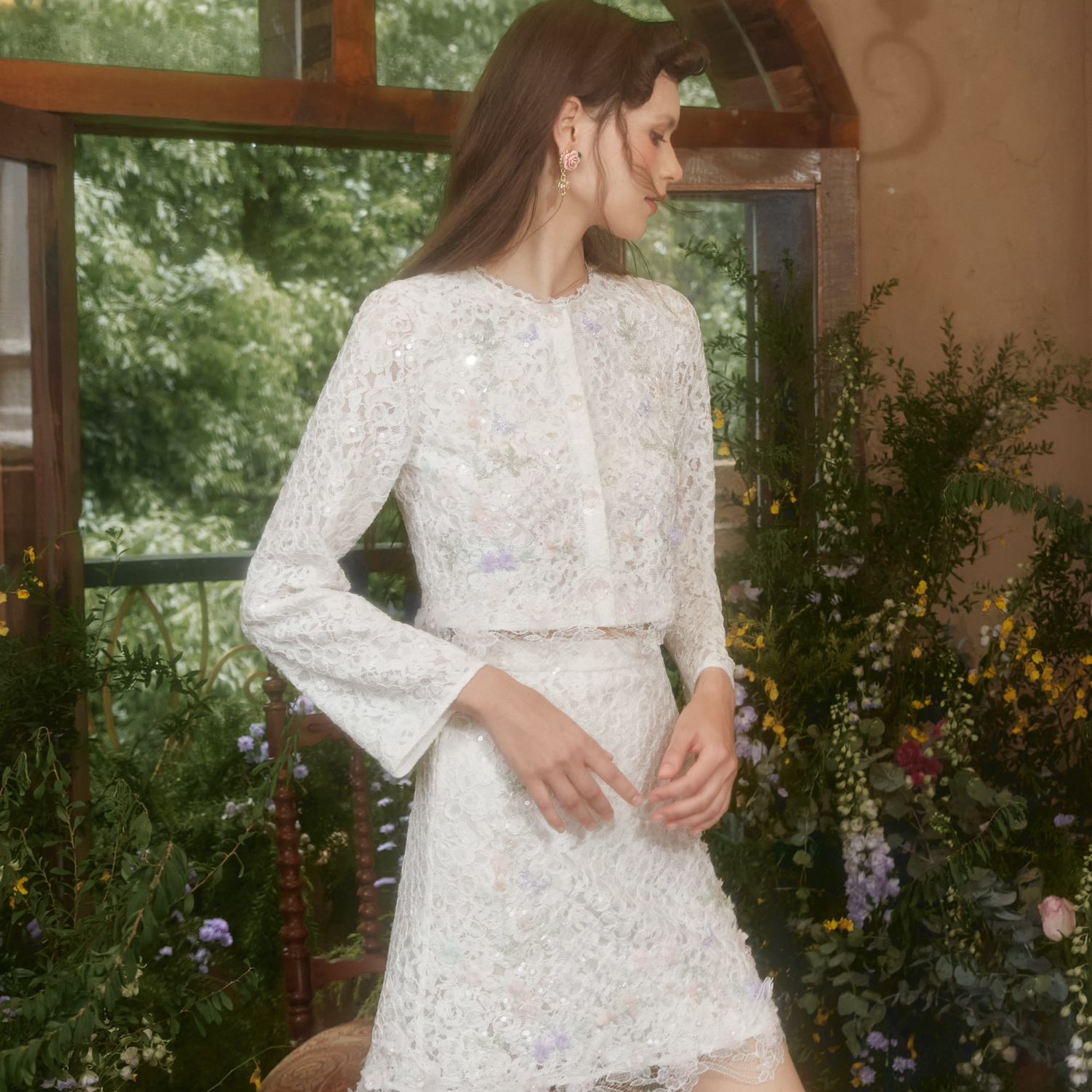 【蜜思仝专享】Marie Elie【时光精灵】新款刺绣蕾丝套装EAE21W07720