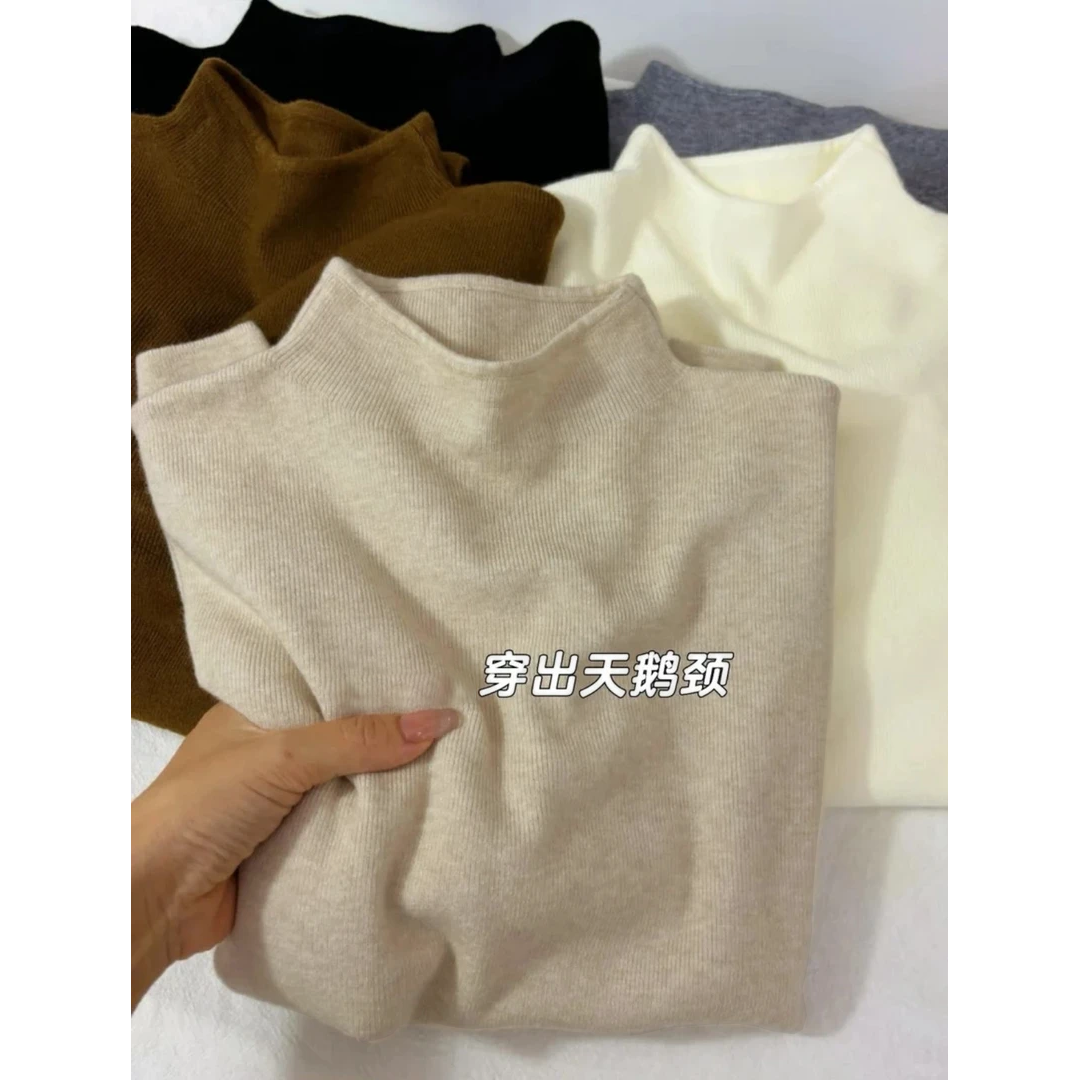 半高领毛衣女款爆款2025新款洋气百搭针织衫保暖可外穿精致打底衫