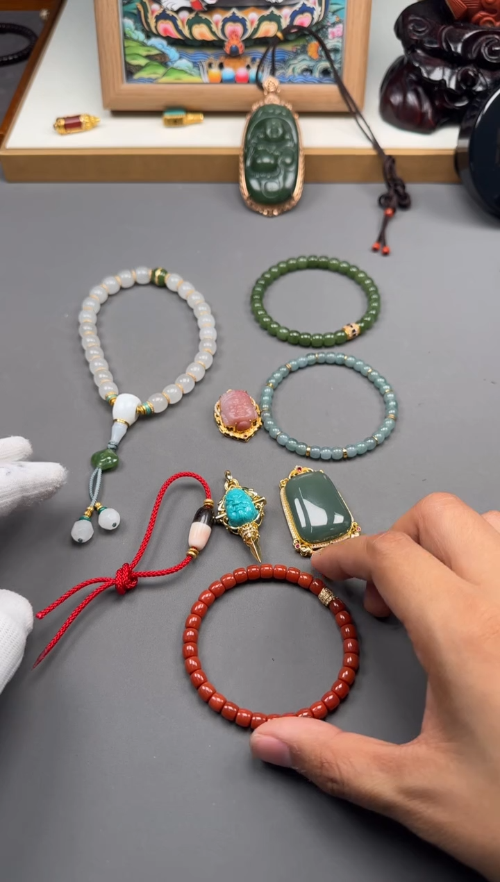 【闪购商品】南红玛瑙手串手串18K金镶嵌手串手串