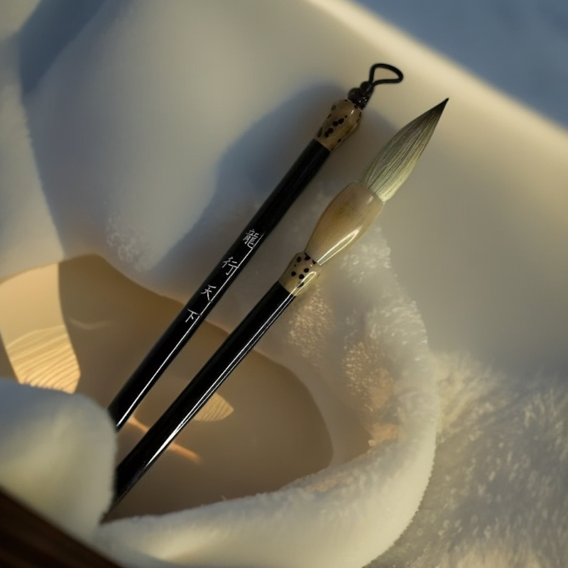 龍行天下出峰4口径1.2不分叉的红孤狼加鸡毛中大楷作品专用毛笔