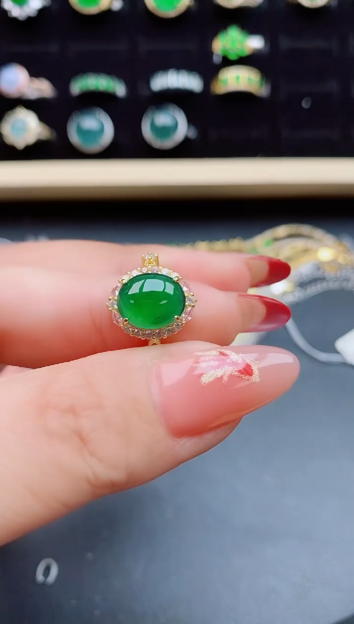 【闪购商品】翡翠戒指银S925镶嵌1321321