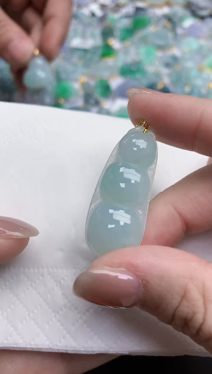 【闪购商品】翡翠颈饰18K金镶嵌天然缅甸翡翠A货