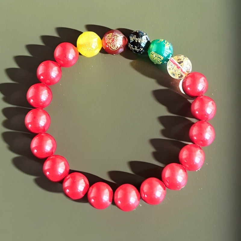 非金属莫桑石手链 手串五路财神转运珠本命年护身