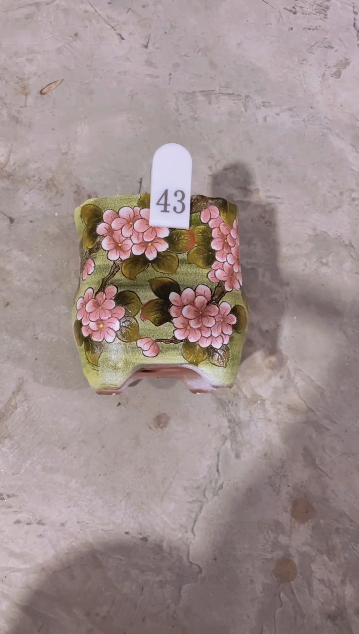 摆件。***闹43陶花岛花盆罐—手工痕迹默认，大小会有1-2公分误差
