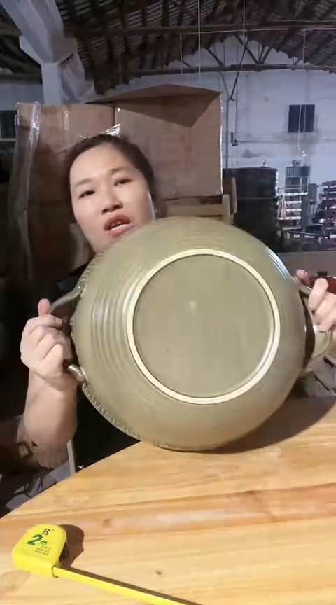 陶瑕疵二当家绿色鸳鸯锅