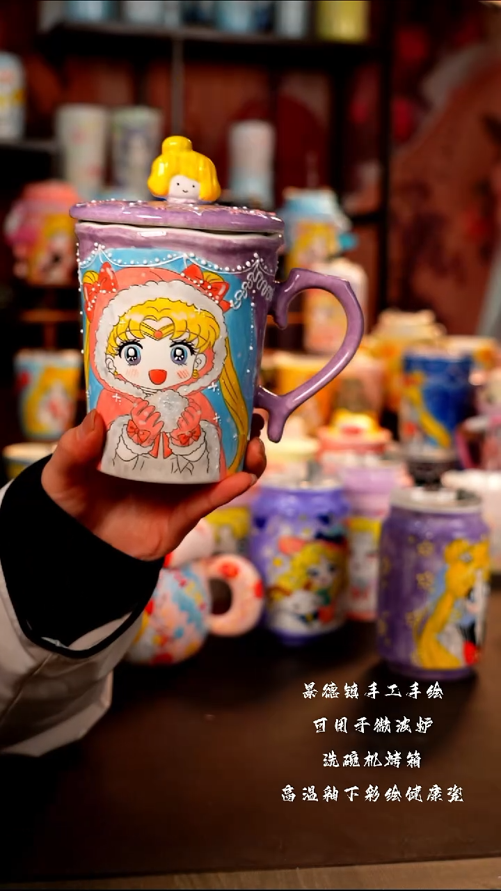 景德镇手工手绘陶瓷杯杯