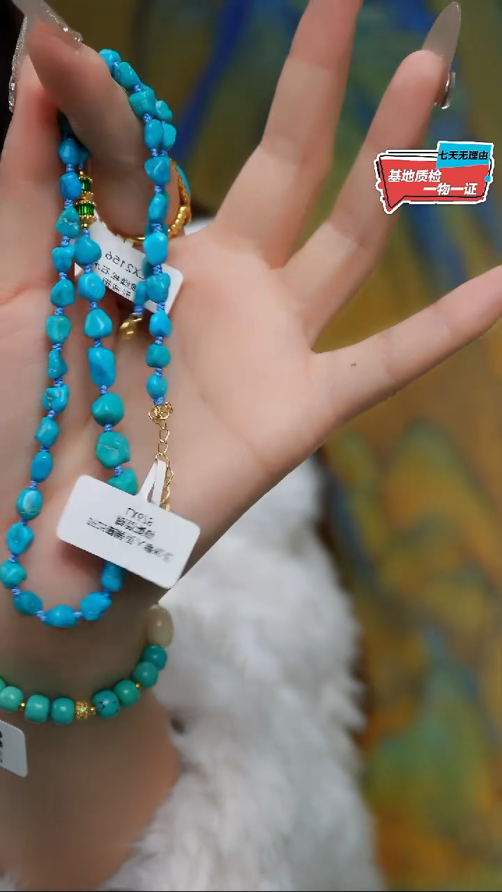 【闪购商品】绿松石项链银S925镶嵌发货一件