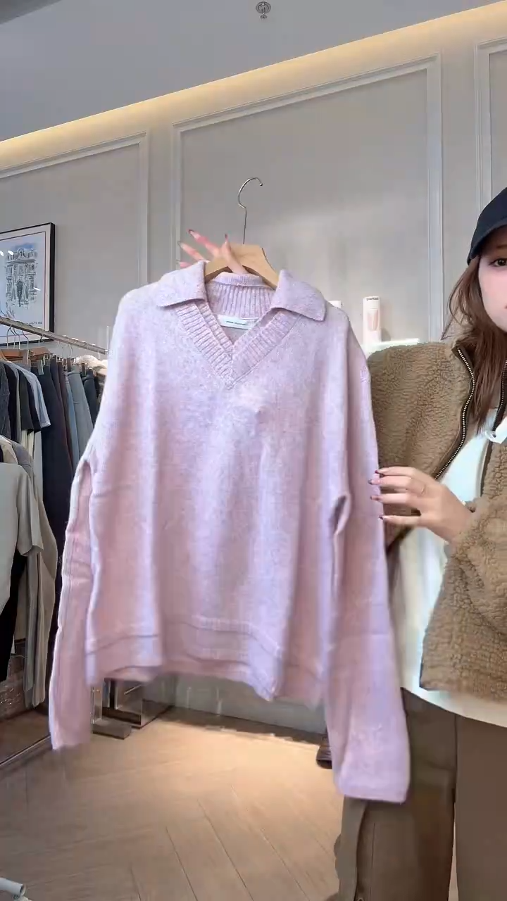 简白 羊驼毛绵羊毛毛衣 原价1580 m码