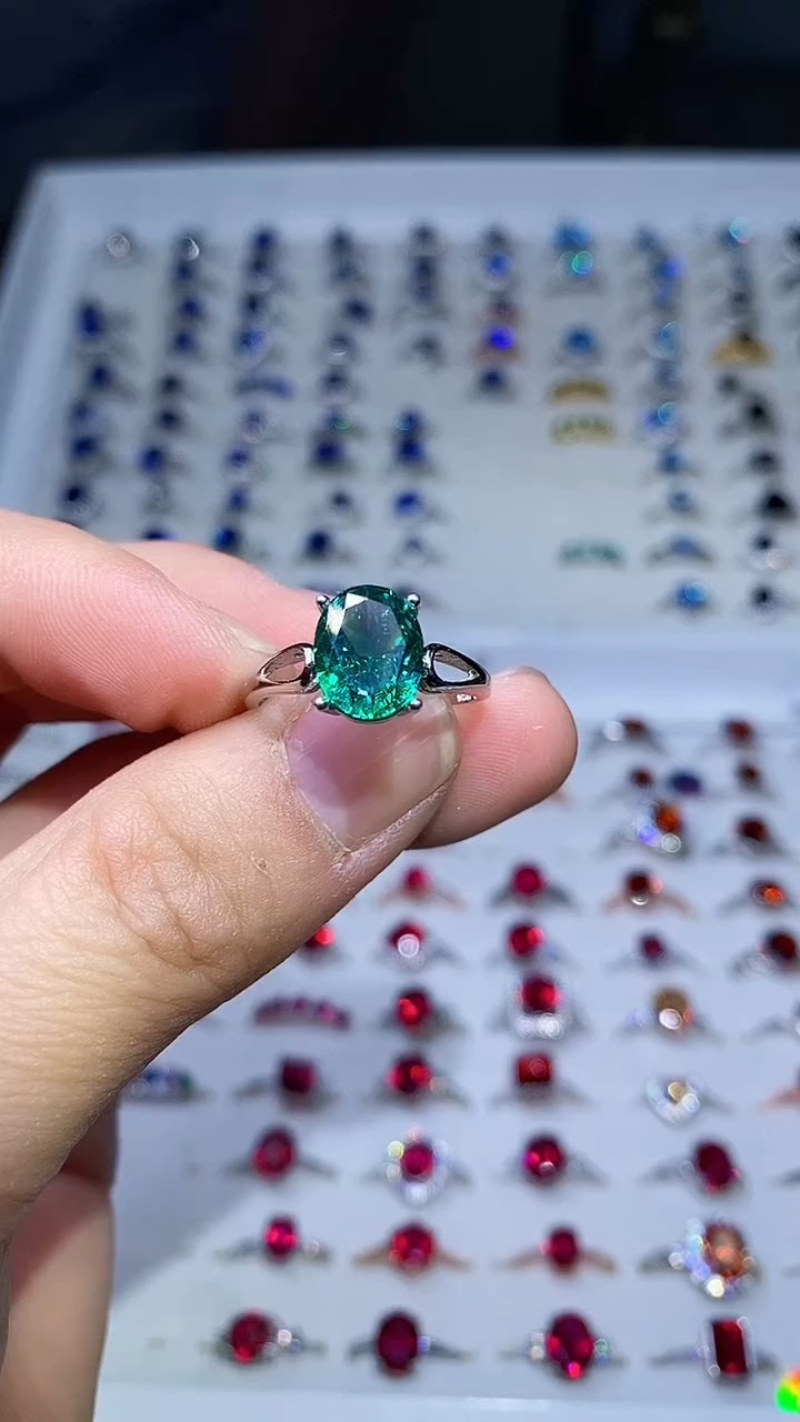 【闪购商品】透辉石戒指银S925镶嵌........