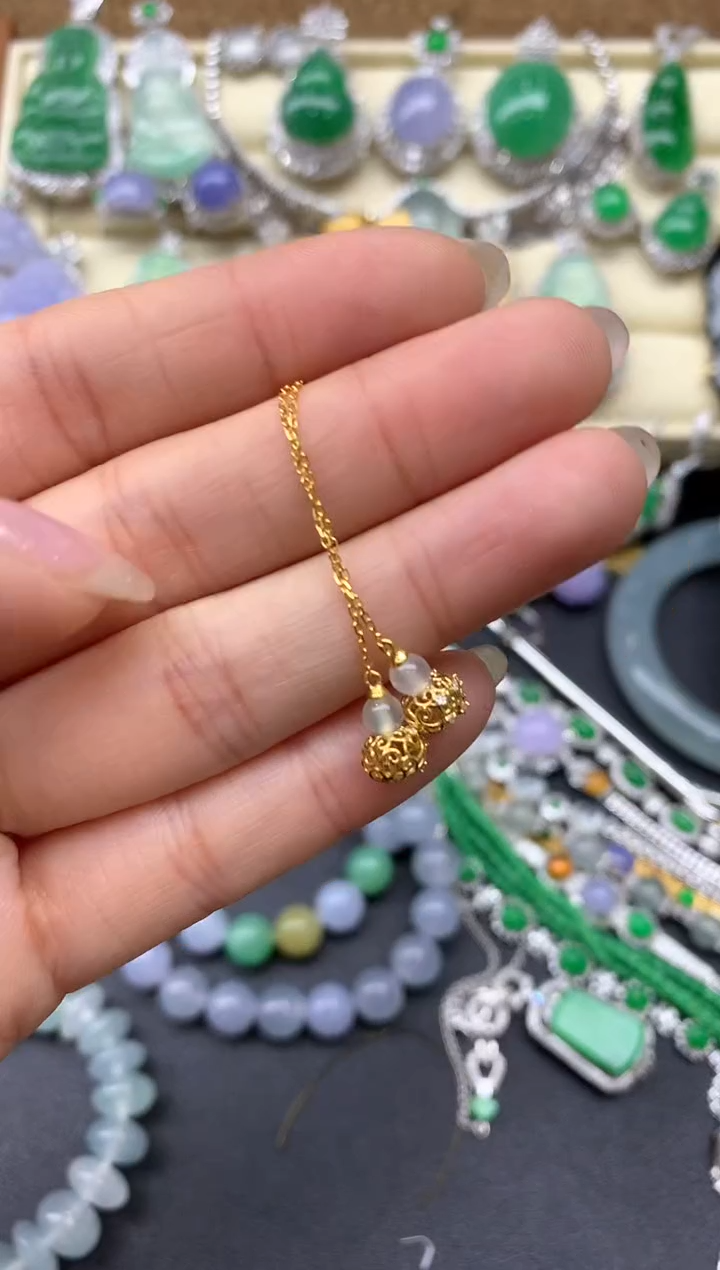 【闪购商品】翡翠耳饰18K金镶嵌404-中国好珍宝
