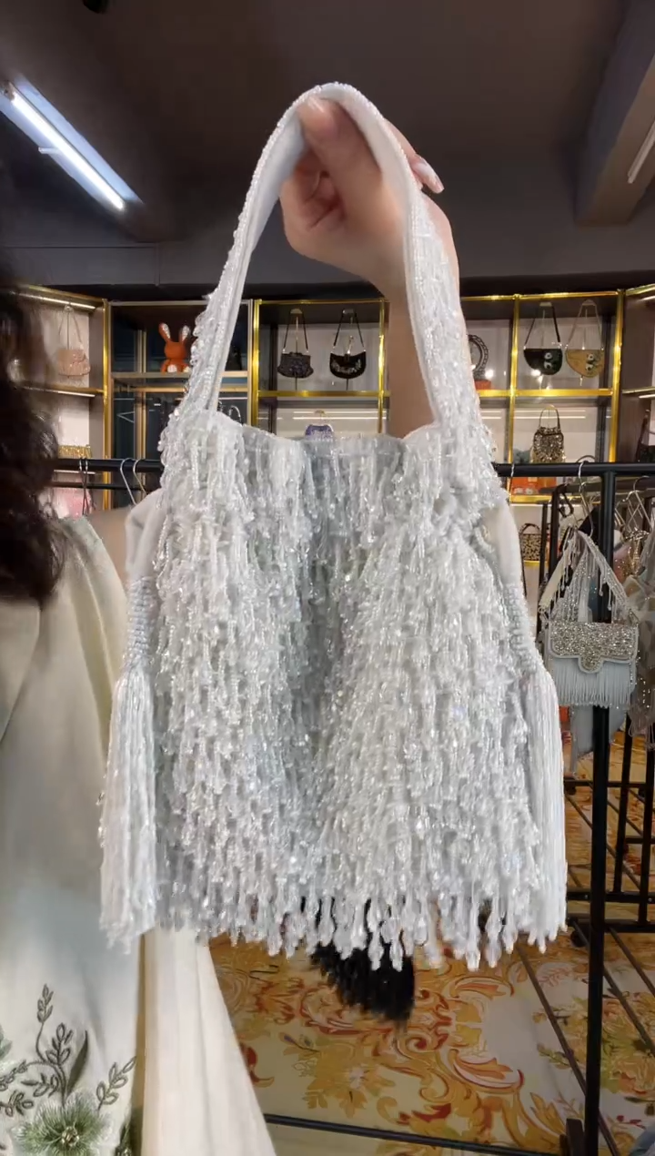 织物珠韵恒泽重工串珠手提包直播间女神专拍
