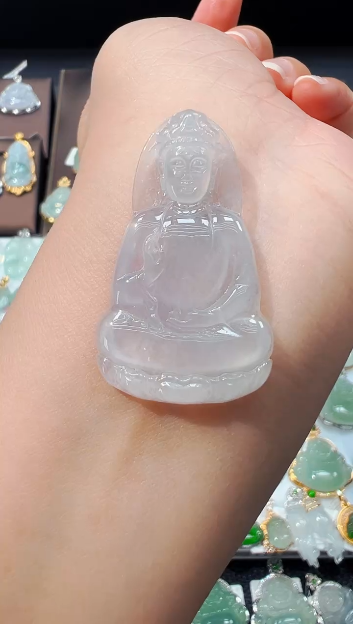 吊坠(不含链)未镶嵌翡翠素衣观音