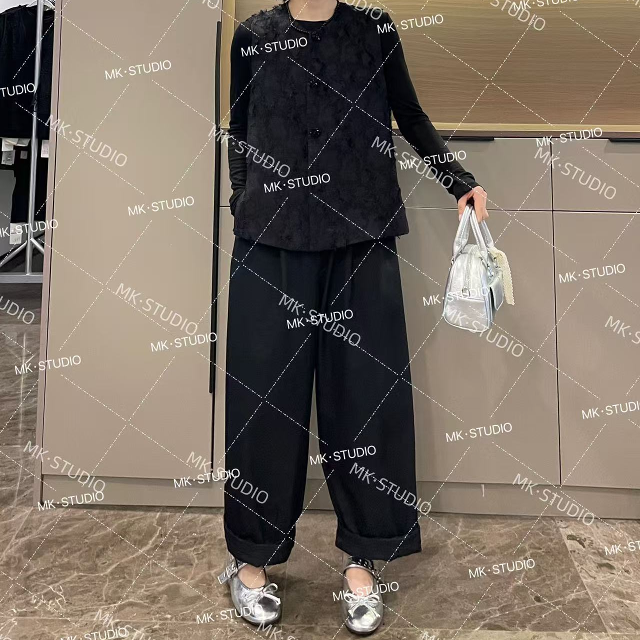 米可/MK-1743ZJ【流苏马甲】时尚休闲气质减龄春季新款流苏马甲