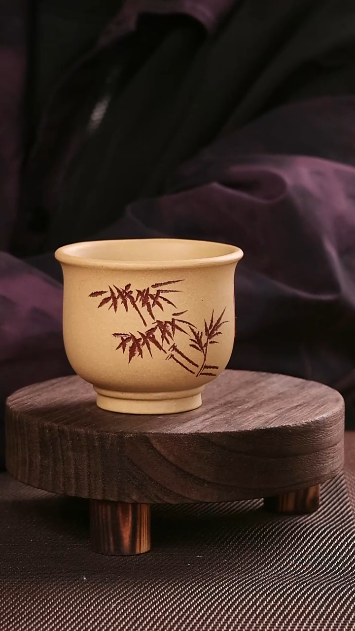 茶杯紫砂紫砂刻绘主人杯22