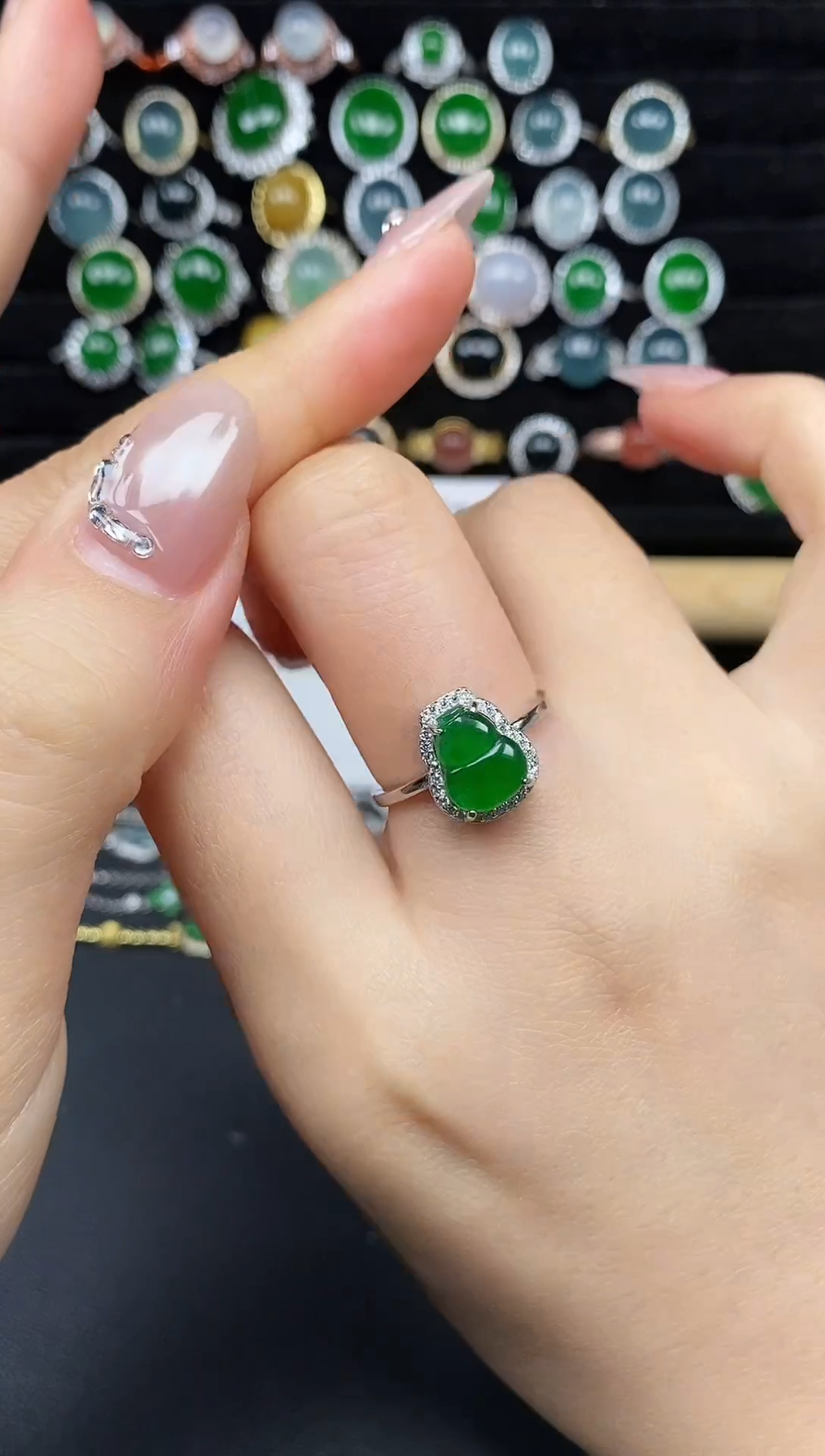 银S925镶嵌戒指翡翠2538