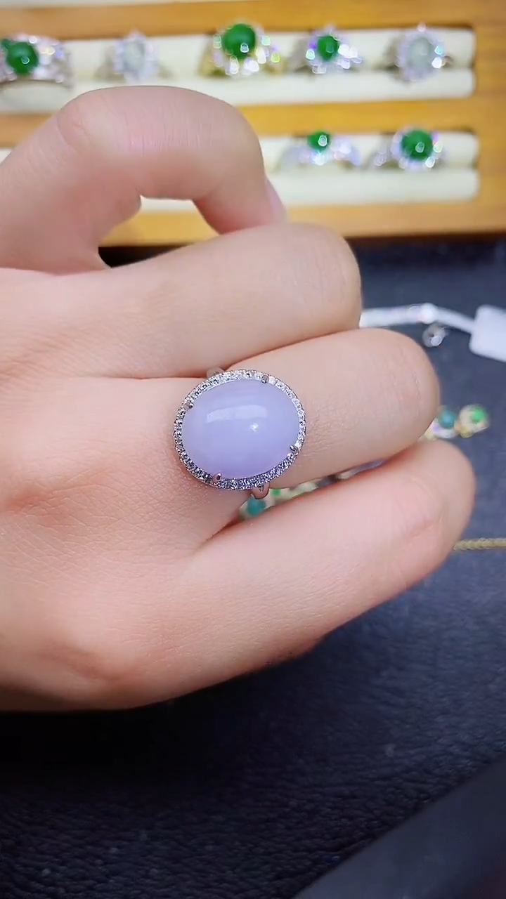 银S925镶嵌戒指翡翠1