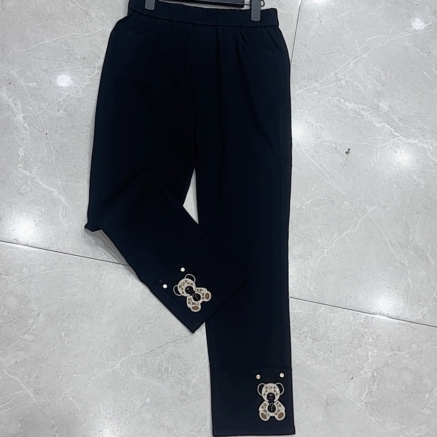 灵璧胖衣秀服《毛毛推荐》早秋时尚8454大码休闲高腰弹力九分裤子