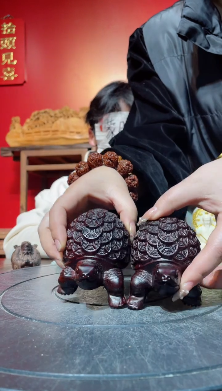 【闪购商品】风车木（黑檀木）其他(直播推荐)     大乌龟一对