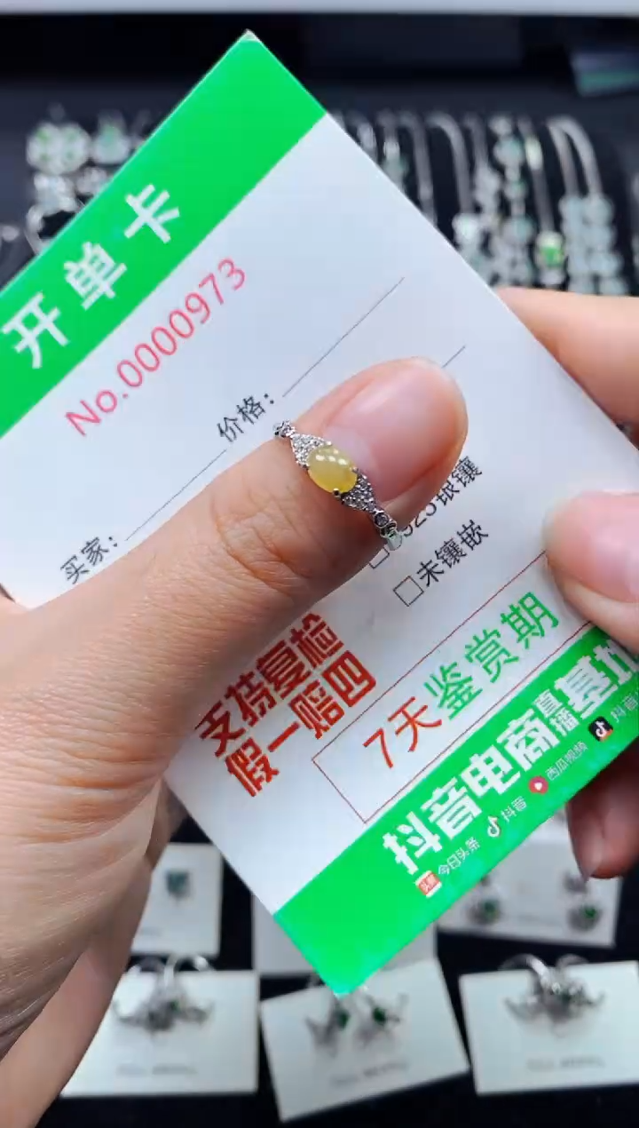 【闪购商品】翡翠戒指银S925镶嵌0973