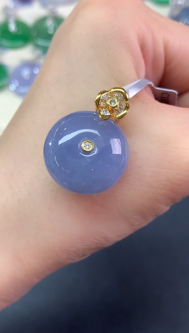 吊坠(不含链)18K金镶嵌翡翠吊坠(不含链)|8800多样性发其