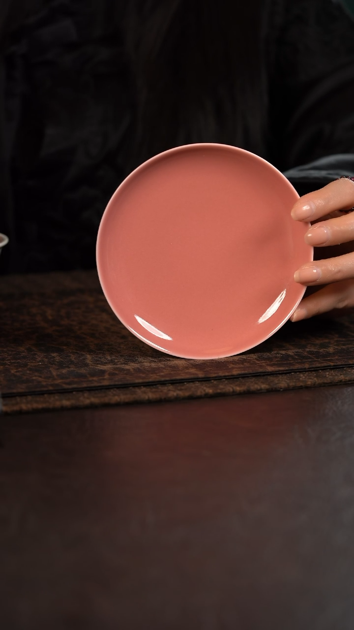 【闪购商品】杯初蓝舍桃红纯色小壶承