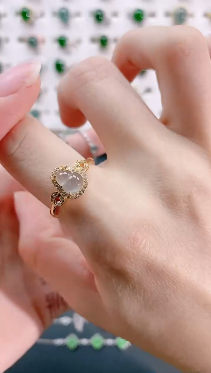 【闪购商品】翡翠戒指银S925镶嵌天然翡翠