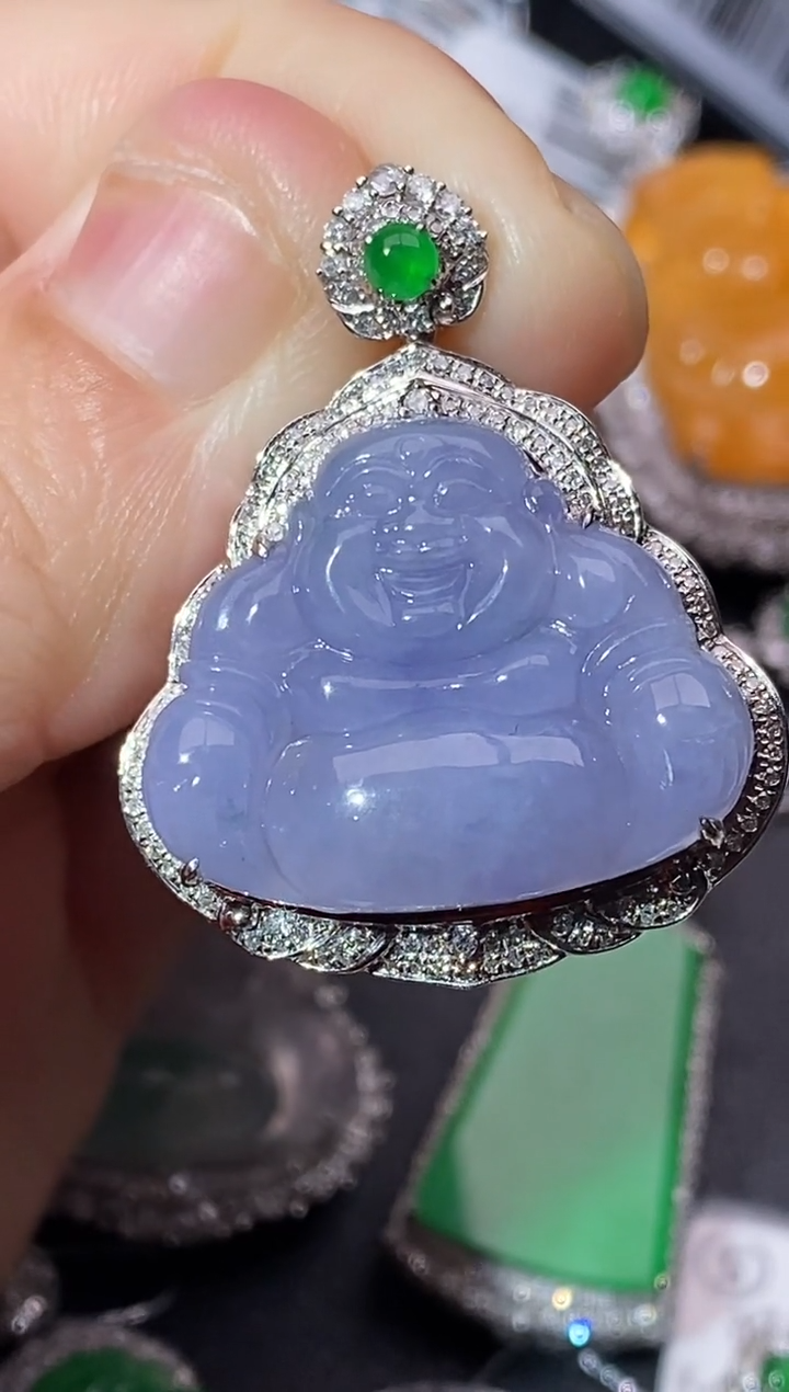 【闪购商品】翡翠吊坠(不含链)18K金镶嵌吊坠