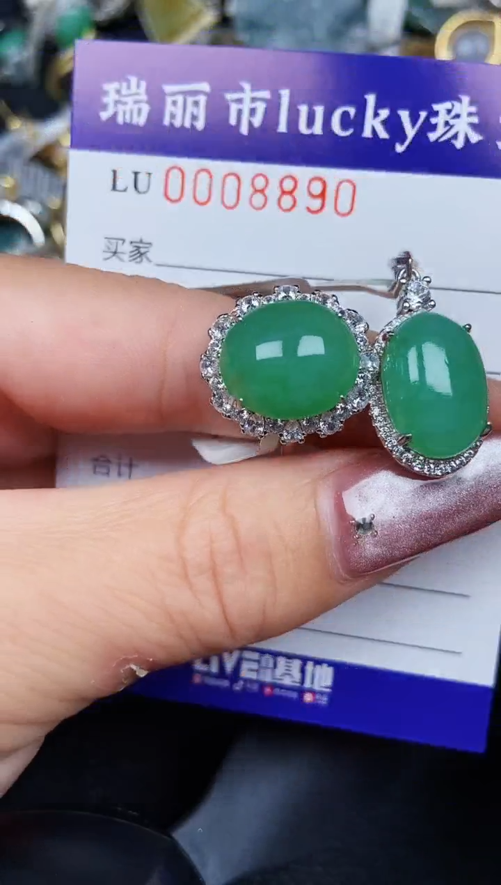 翡翠银S925镶嵌颈饰8890
