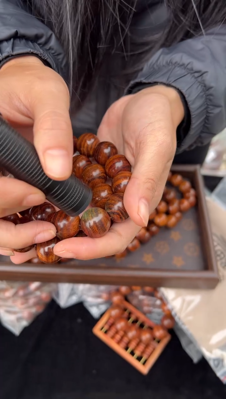 黄花梨/降香黄檀A005虎皮纹1.8圆珠手串108多样性发一