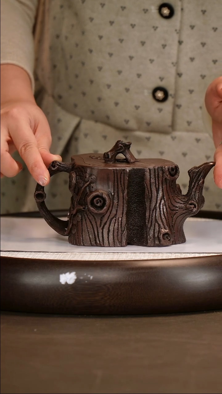 茶壶紫砂【朱持平】可心老紫泥 大松桩 350cc