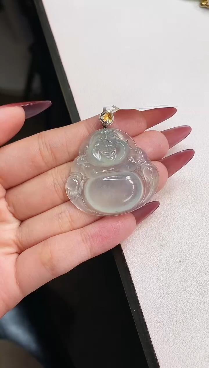 【闪购商品】翡翠颈饰18K金镶嵌佛公