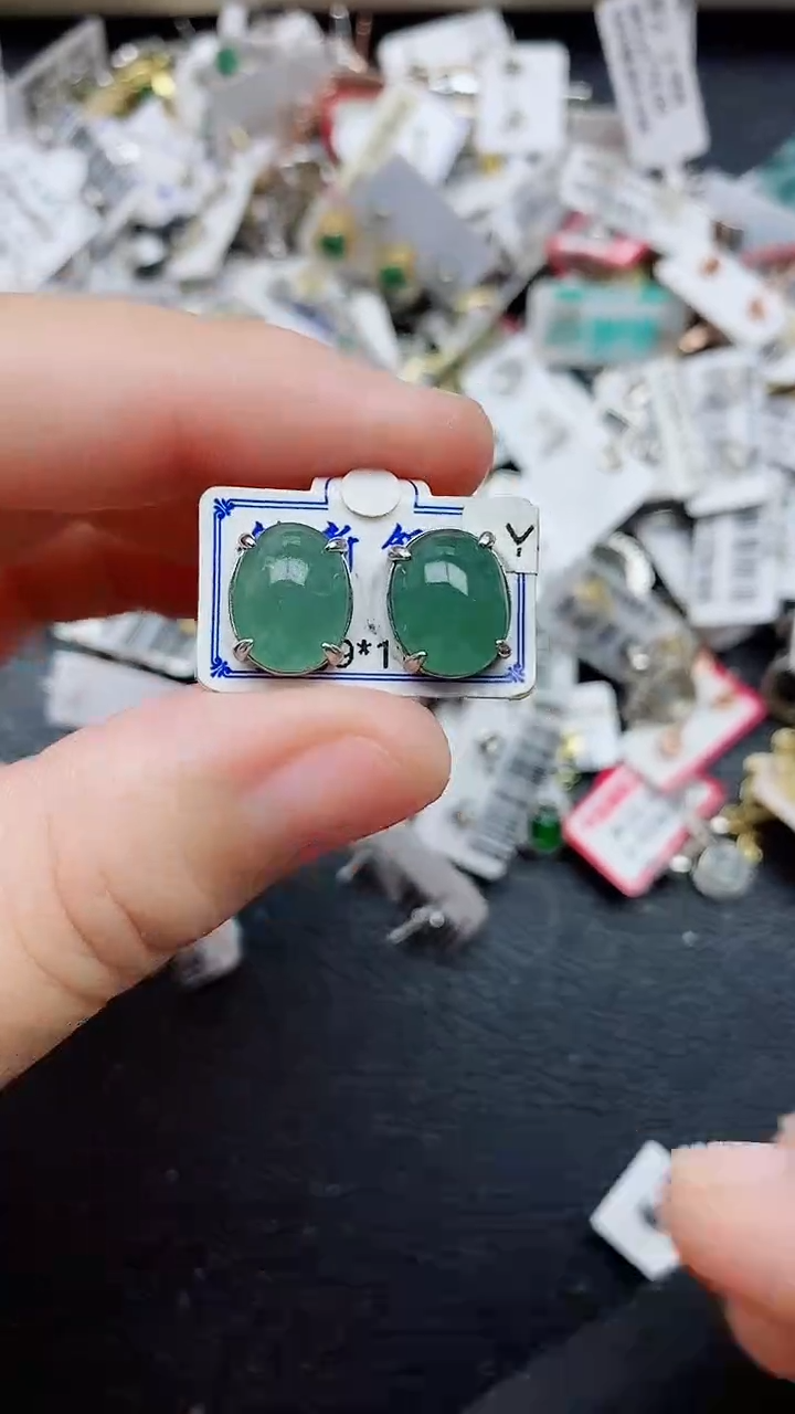 银S925镶嵌戒指翡翠1