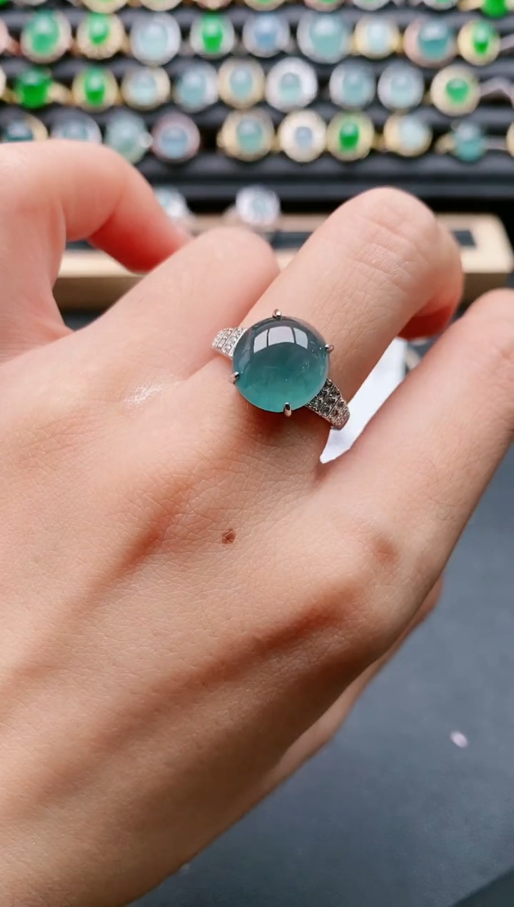 【闪购商品】翡翠戒指银S925镶嵌111111