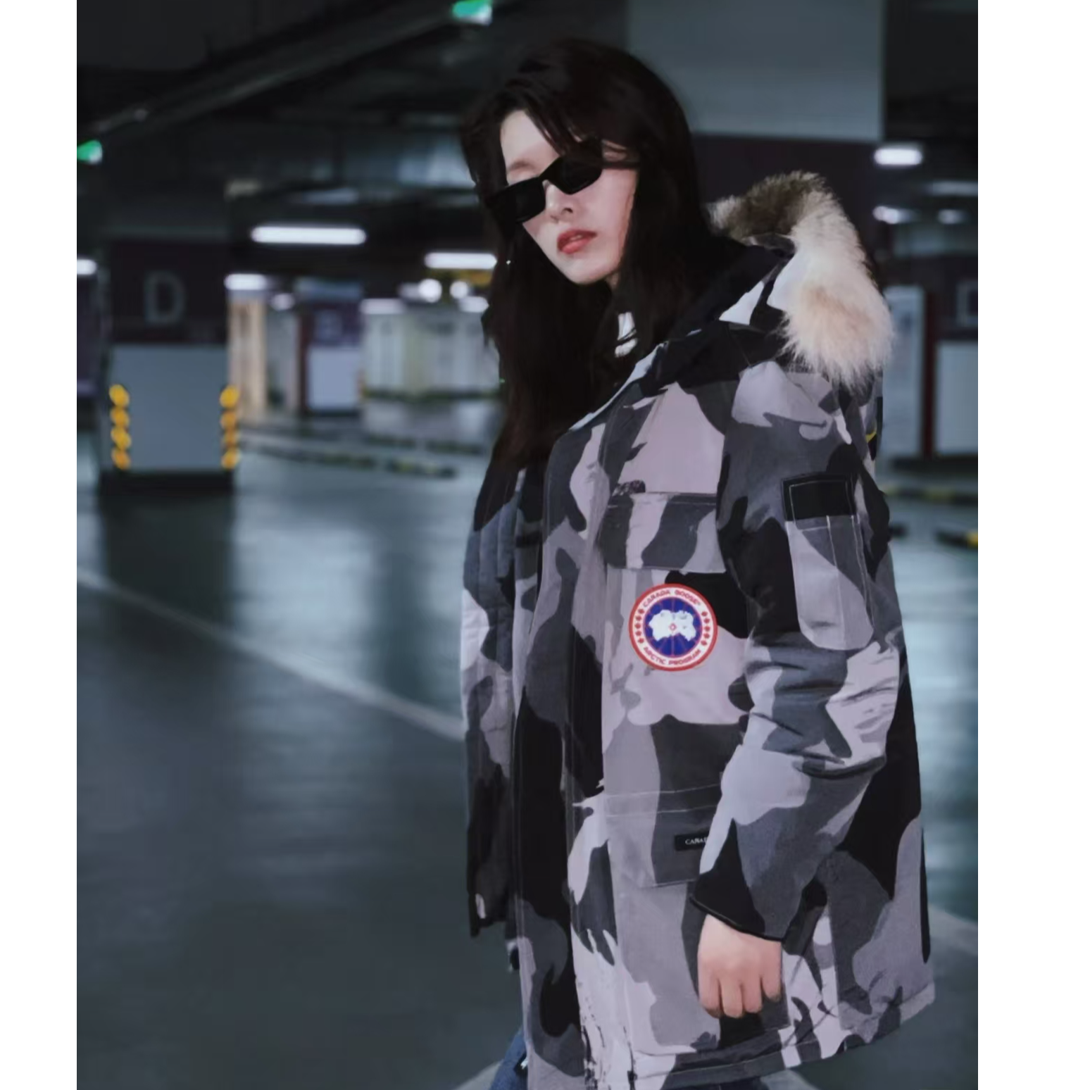 99新 CANADA GOOSE Expedition远征系列 08款灰迷彩大衣派克服 