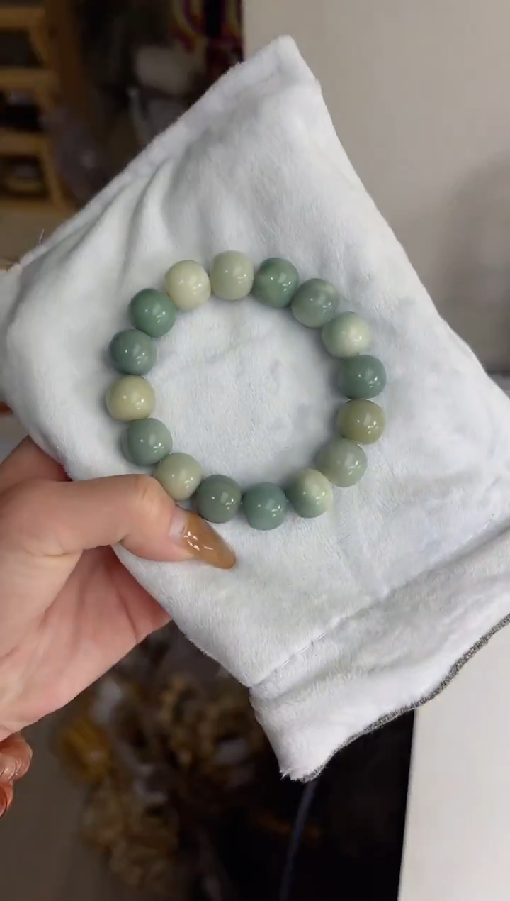 手串菩提根/象牙果沐n06玫瑰气泡玉化苹果12*14mm手串