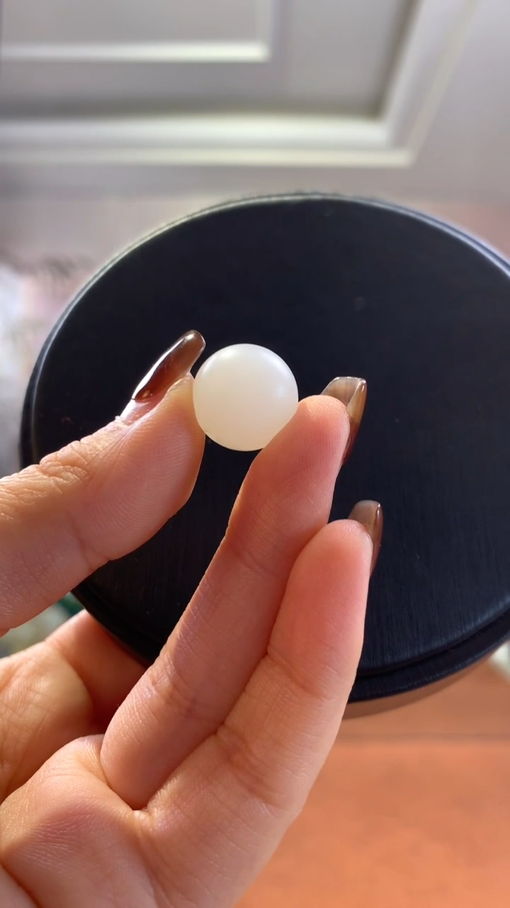 未镶嵌和田玉挂件天泰白玉14mm单珠一颗