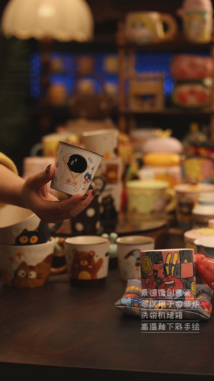陶瓷景德镇可爱陶瓷釉下彩绘设计师款