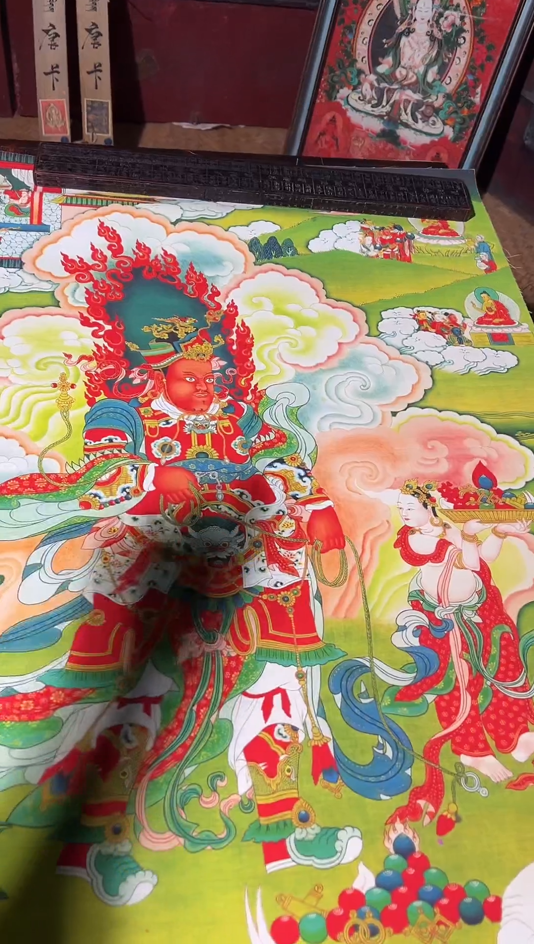 卷轴画菊菊唐卡tk160