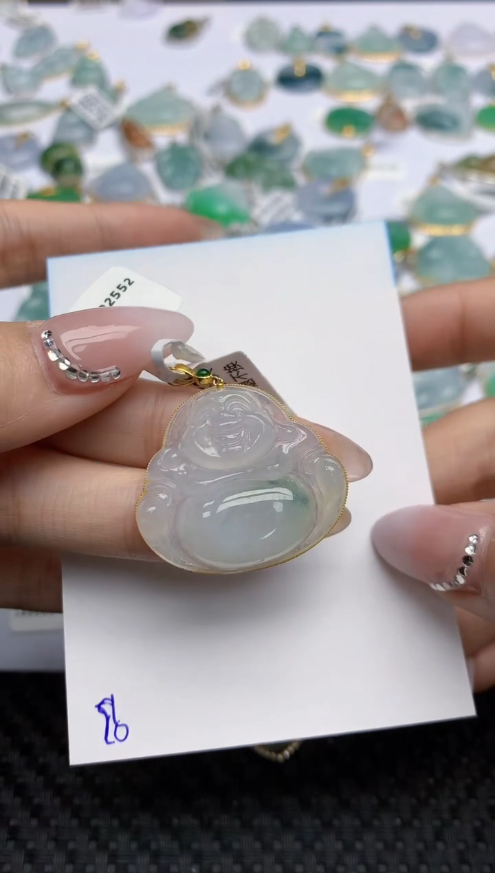 【闪购商品】翡翠颈饰18K金镶嵌天然翡翠A货