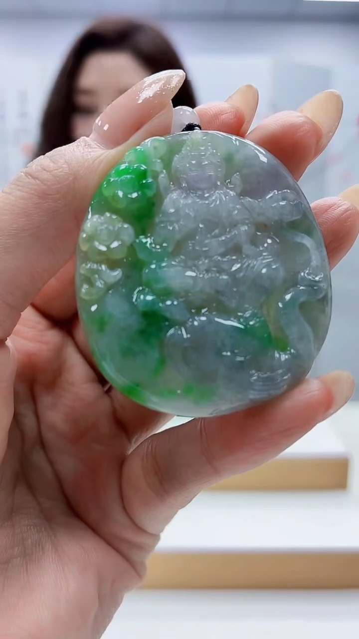 未镶嵌定制翡翠4829MM-毛货挂件127