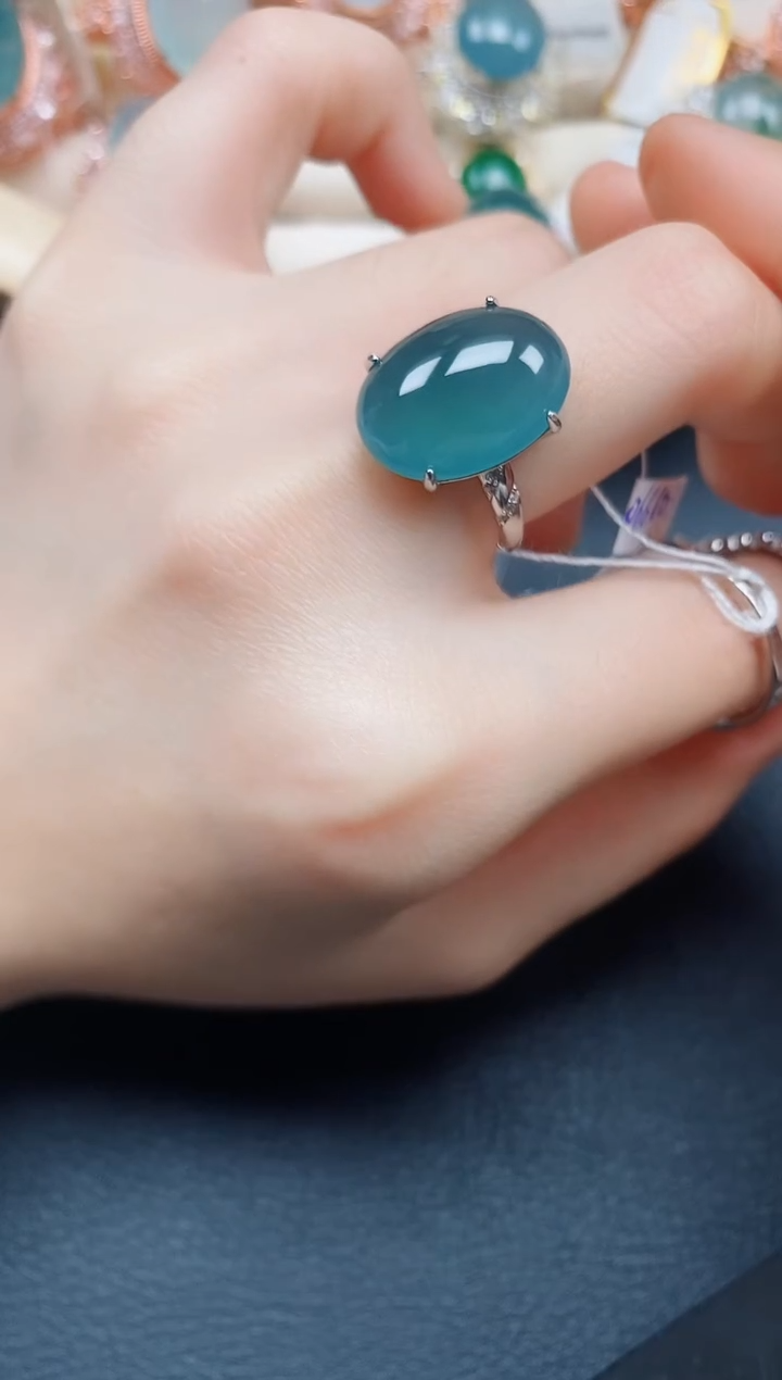 【闪购商品】翡翠戒指银S925镶嵌翡翠