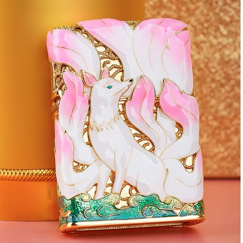 Zippo打火机夜光粉色九尾狐76-DY9902TF