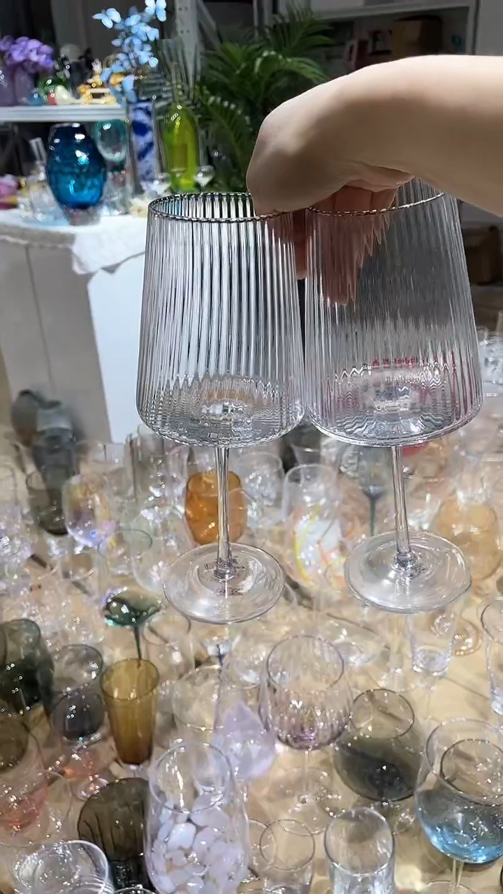 【闪购商品】2只小红酒杯密楞红酒杯