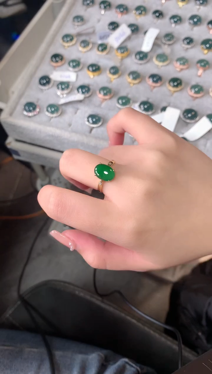 【闪购商品】翡翠戒指银S925镶嵌124514
