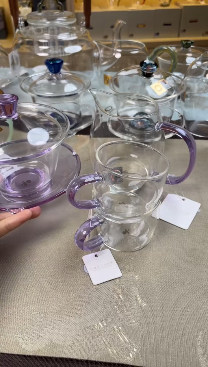 【闪购商品】荷叶盖碗+澄然茶海+清尚杯2个（浅紫色）