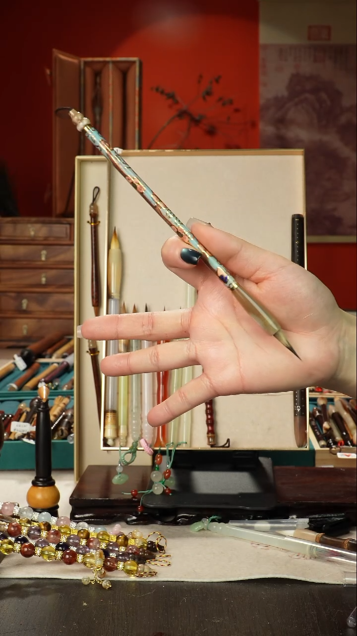 532号闪孤品高货毛笔链接 清水试笔 蘸墨不退